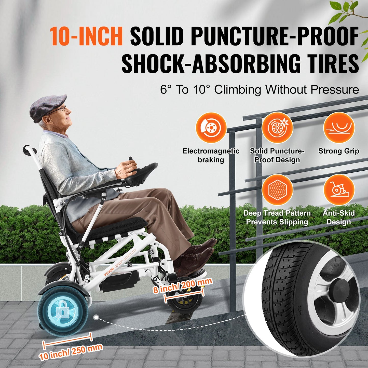 Electric Wheelchair For Adults Seniors, 300 Lbs Weight Capacity, 20 In Width Lightweight Foldable Motorized Power Wheelchairs, Long Range All Terrain Aluminum Alloy Chair