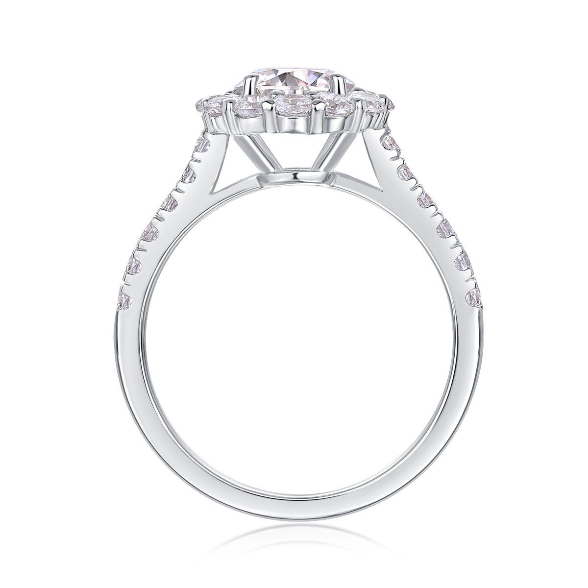 1Luxury Fashion Large Diamond Wedding Ring With Moissanite Silver Ring Prohibit Tk Sales