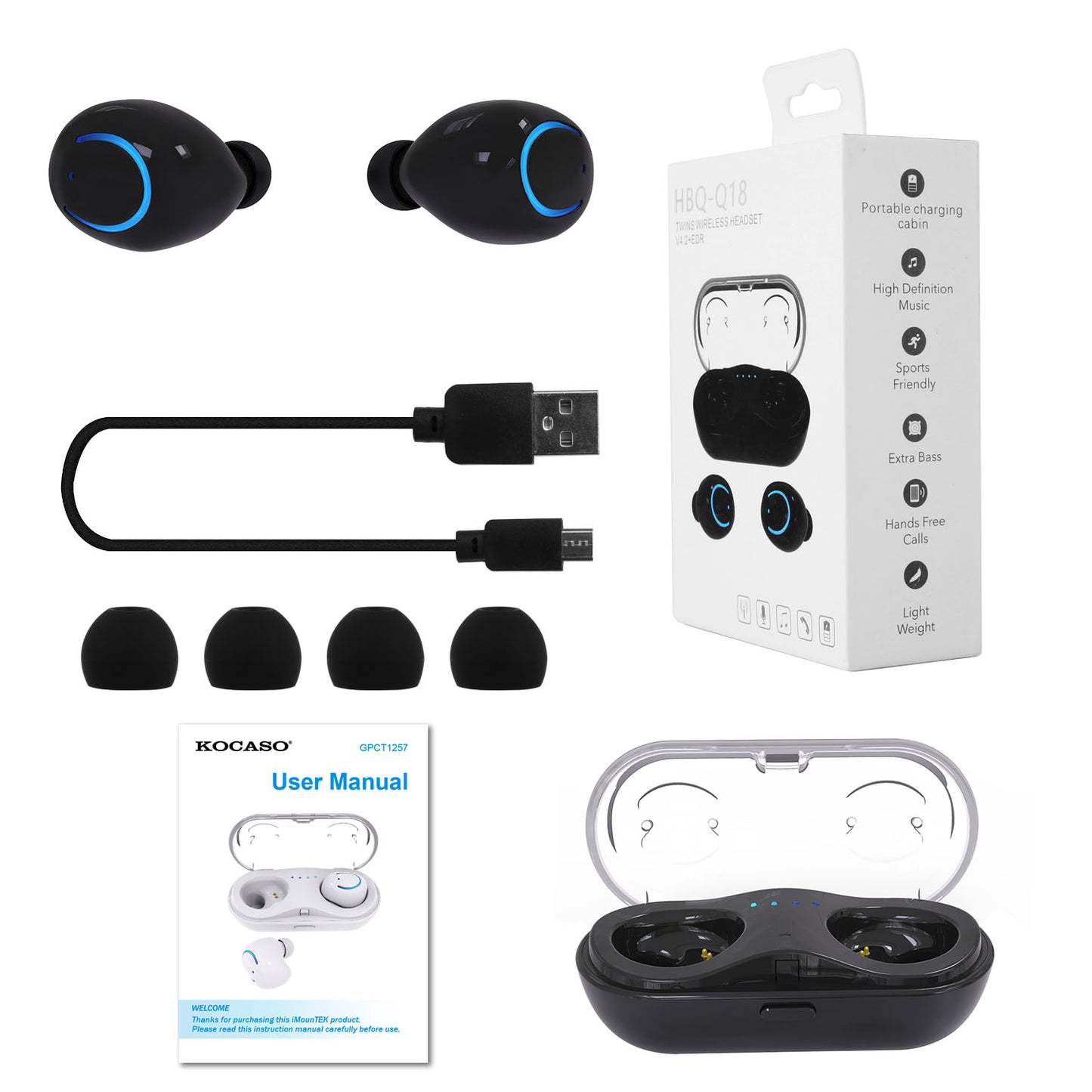 Wireless TWS Stereo Earbuds