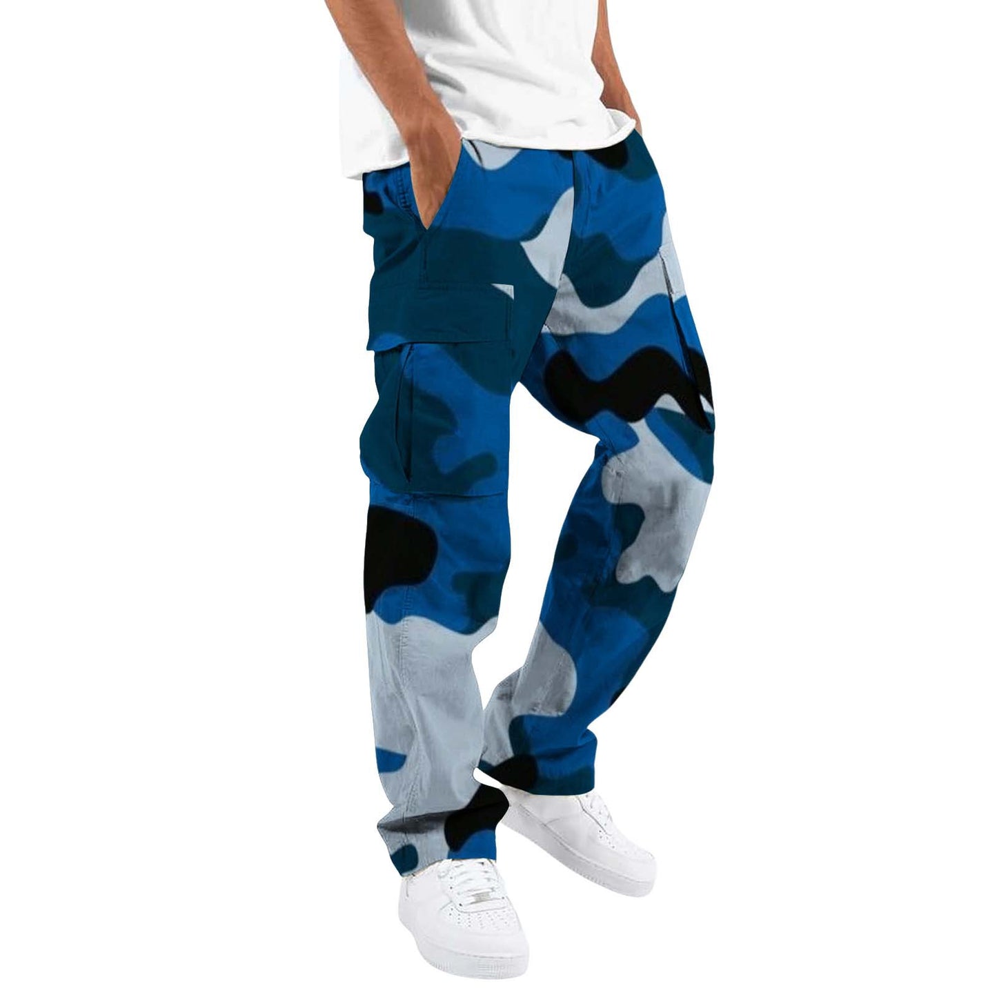 Fashion Camouflage Overalls Men's Printing Fashion Outdoor Overalls Straight Rope Overalls Men's ClothingMen's Pants Casual