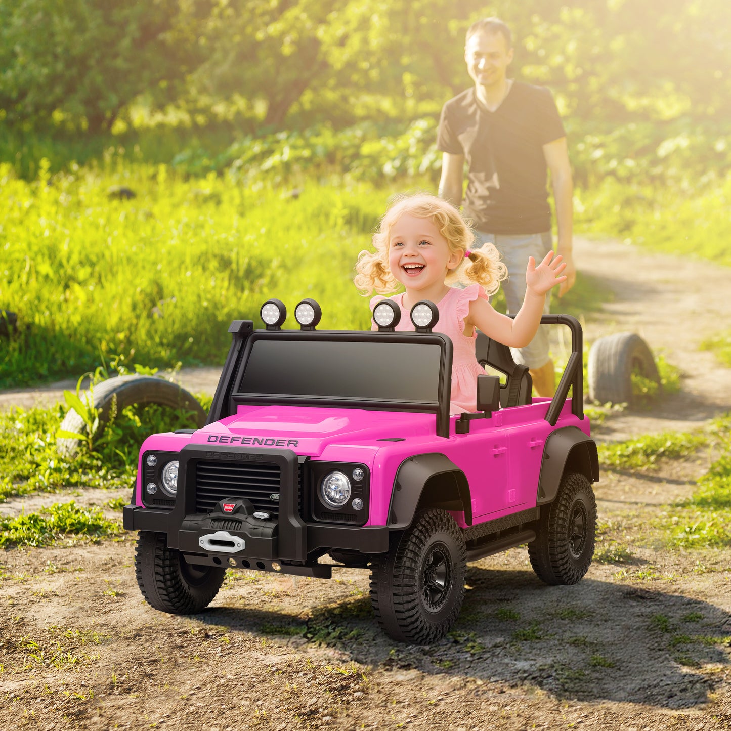 Electric Car For Remote Control, Dual Motors, Spring Suspension, LED Lights