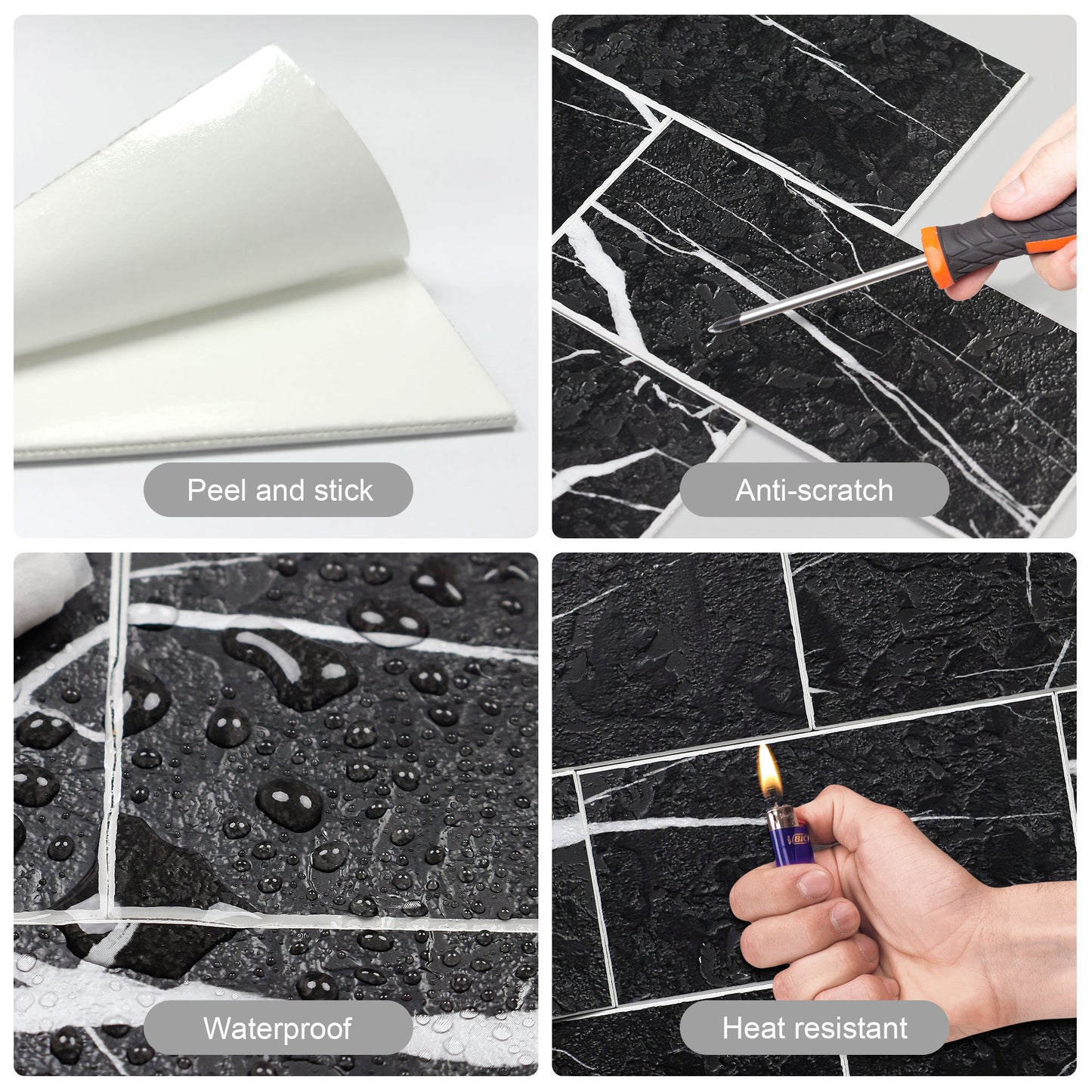 100 Tiles Peel And Stick Backsplash 3 In. X 5.9 In. X 0.12 In. PVC Subway Wall Tile, White ,12 Sq. Ft.Case--Prohibited From Being Sold On Wayfair And Amazon Platforms