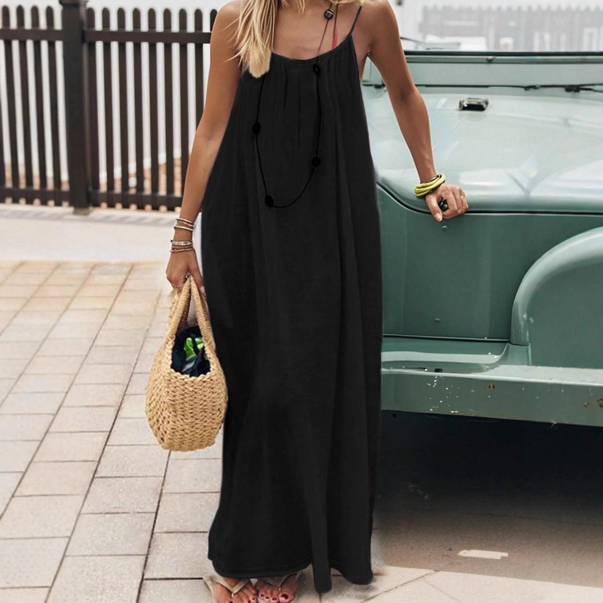 Womens Strap Coat Backless Loose-Fit Loungewear Dress