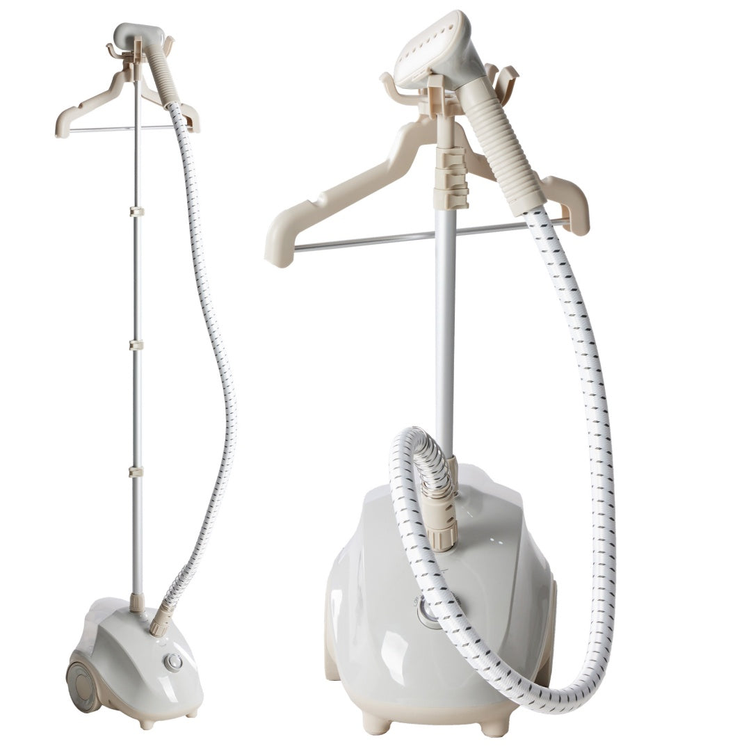 Standing Garment Steamer, 1500W Powerful Steamer For Clothes With Roll Wheels, 1.7L Water Tank For 55 Min Continuous Steaming