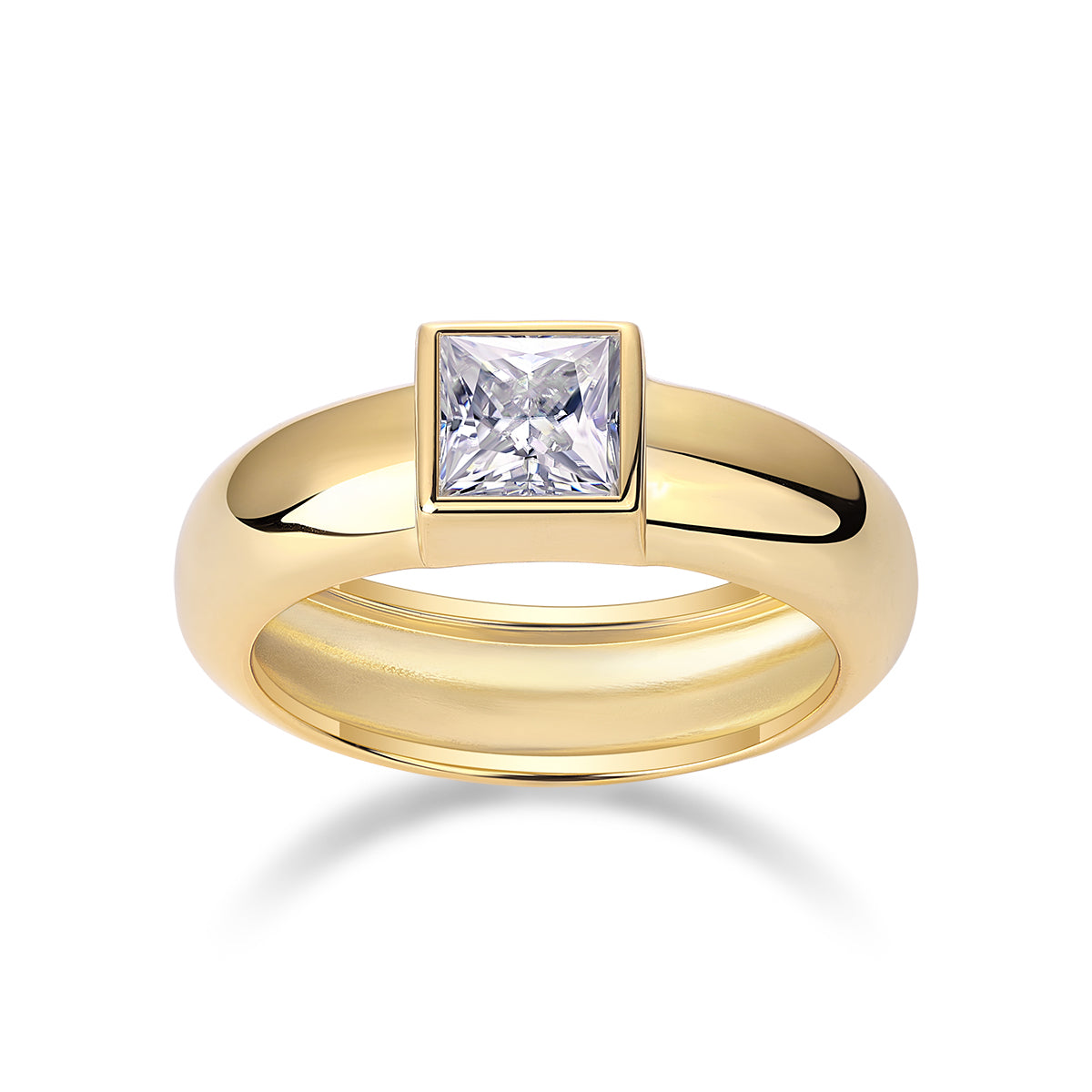 1Square Diamond Ring Wedding Ring Luxury Fashion Set Moissanite Silver Ring Prohibit Tk Sales