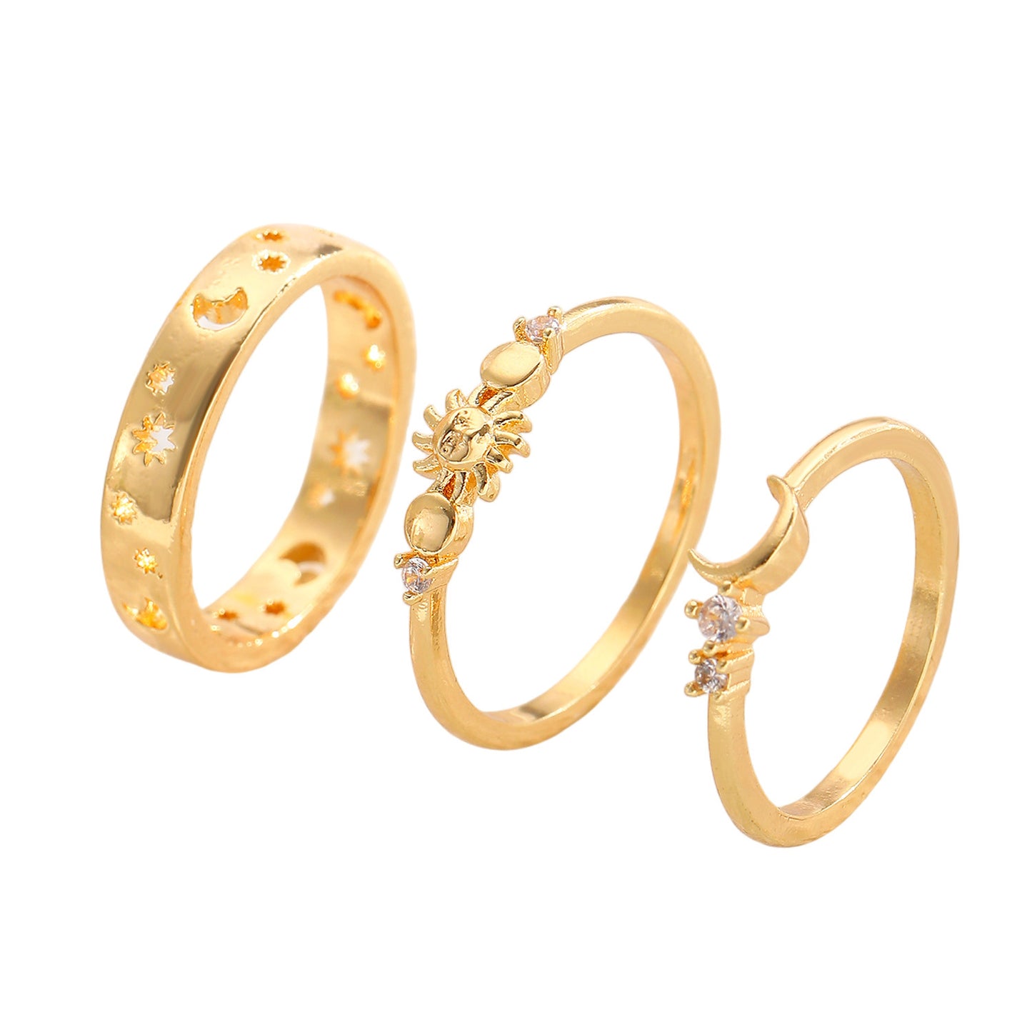 Light Luxury Fashion All-Match Star And Moon Ring