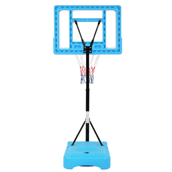 PVC Transparent Board Basket Frame Adjustable 115-135cm Poolside Basketball Hoop Blue