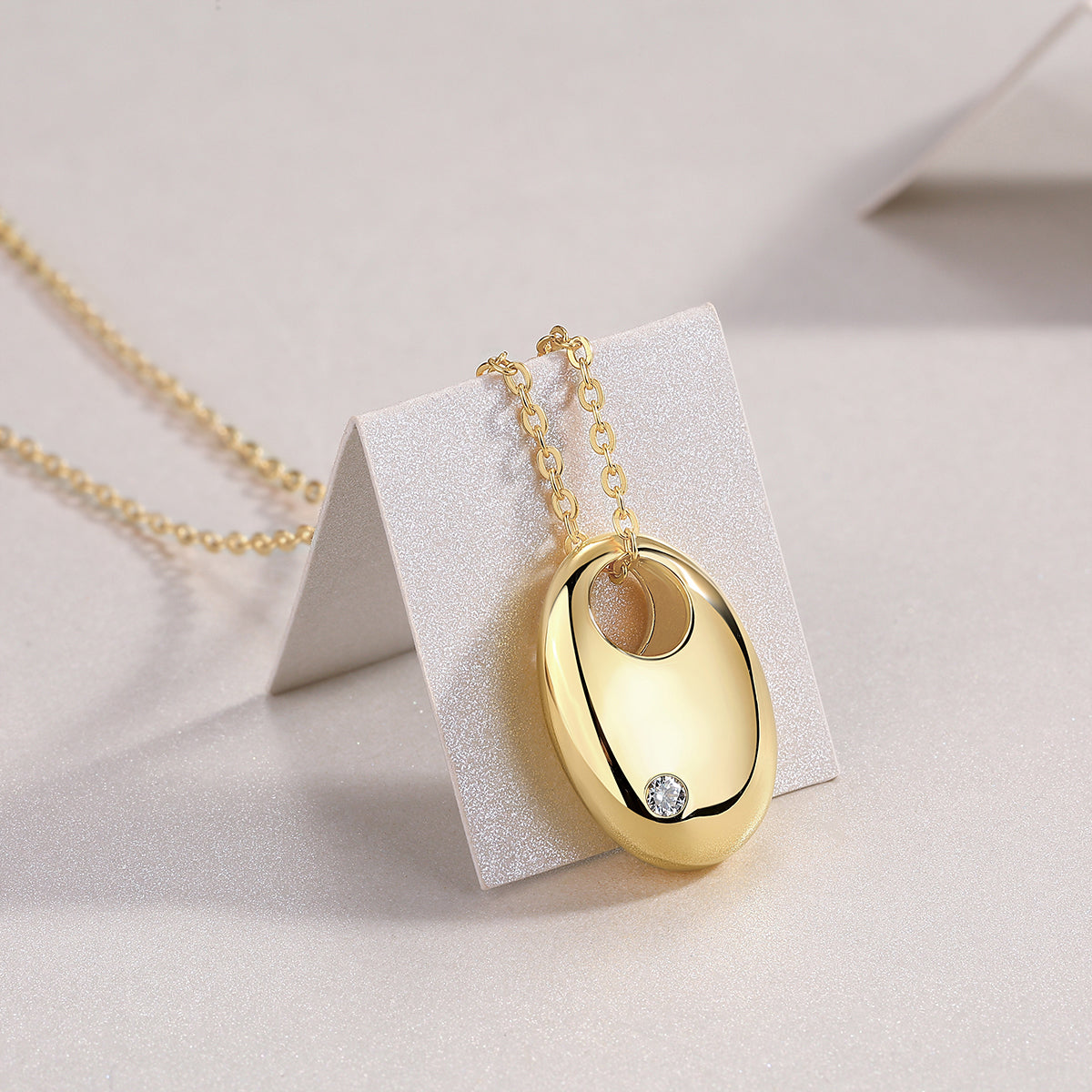 1First Encounter - A Fashionable And Trendy Diamond Pendant Necklace Set With Moissanite S925 Sterling Silver And Gold Plating Prohibit TikTok sales