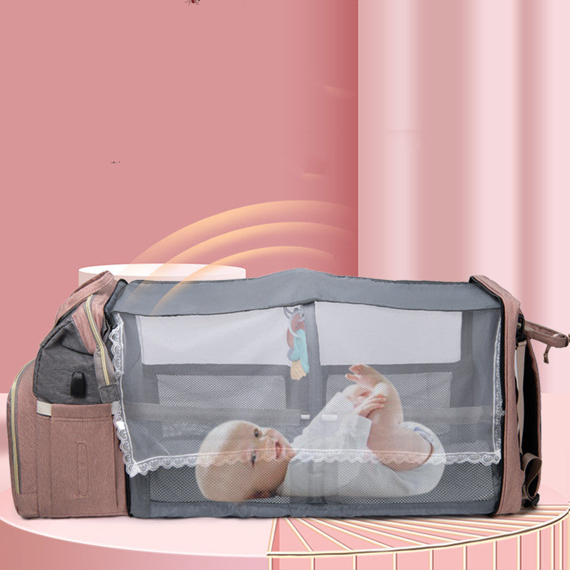 Multifunctional Folding Crib Large Capacity Backpack