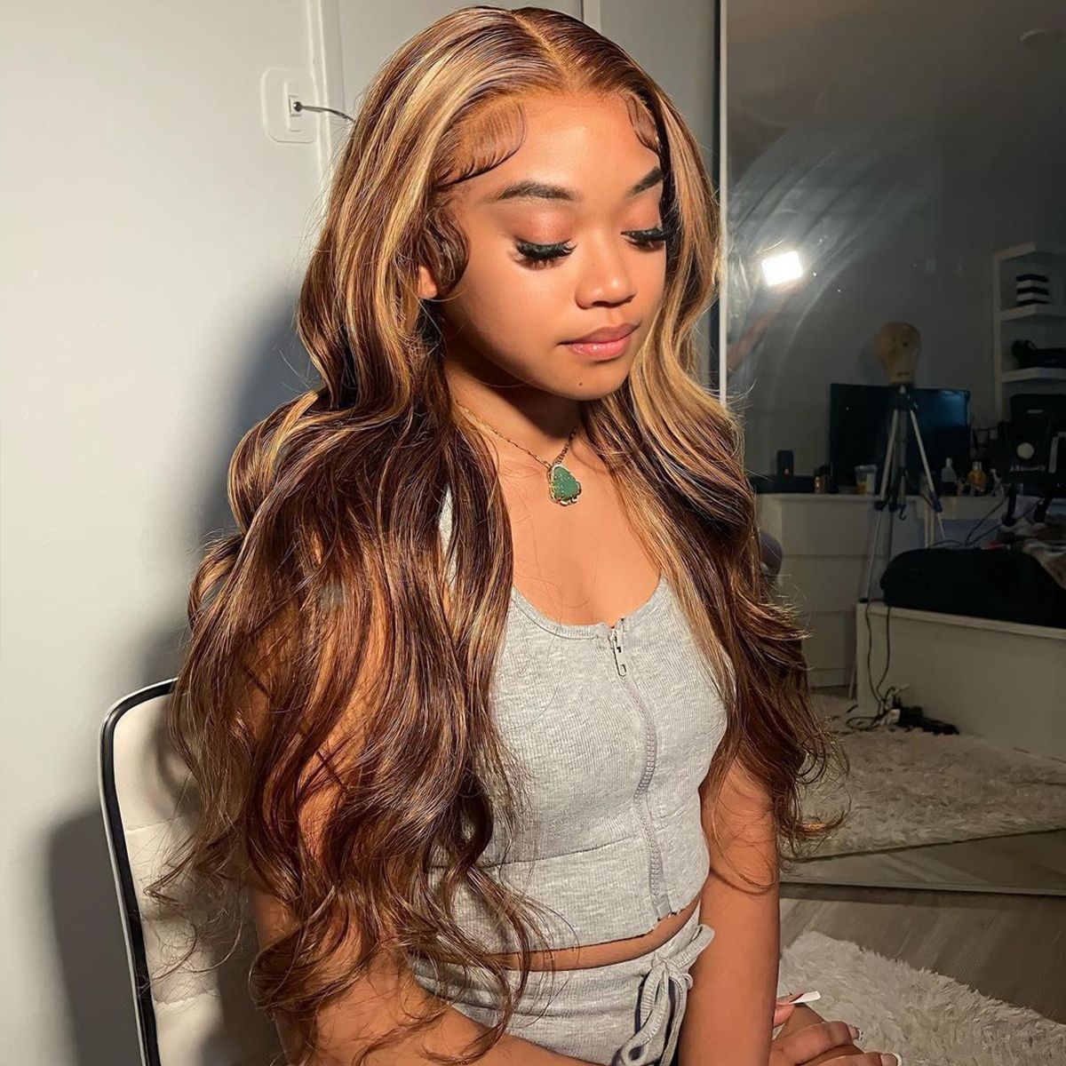 4x4 Lace Closure Wig Human Hair P427 Body Wave Density