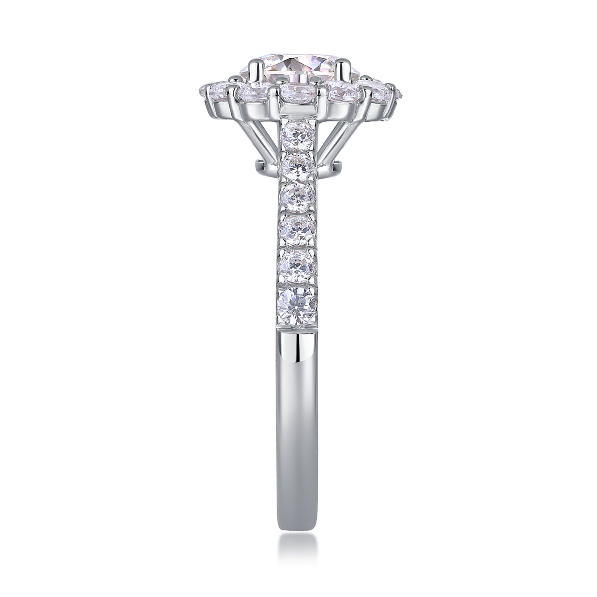 1Luxury Fashion Large Diamond Wedding Ring With Moissanite Silver Ring Prohibit Tk Sales